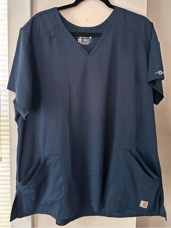 Carhartt Tops - Carhartt Womens Modern Fit  Navy V-Neck Scrub Top 2x